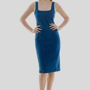 $49 msrp Rosie Harlow nwt Blue Denim Sleeveless Dress xs flaw